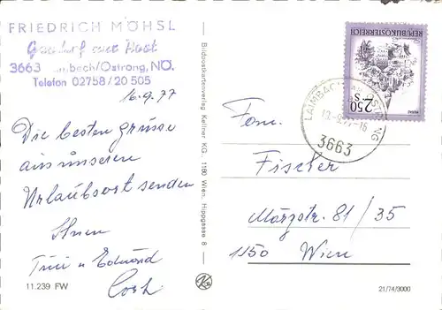 Laimbach Muenichreith Gasthof zur Post Kirche Wappen Kat. Muenichreith Laimbach
