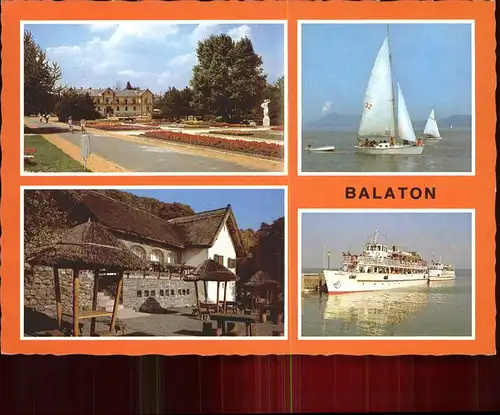 Balaton Plattensee Park Segelboot Faehrschiff Gasthaus Kat. Ungarn