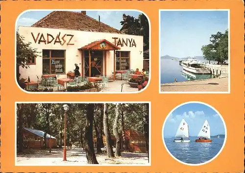 Fonyod Fuerdoe Restaurant Uferpartie am Plattensee Segelboot Kat. Ungarn
