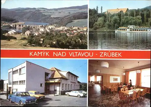Kamyk Hotel Zrubek Slapska prehrada Permon Faehrschiff Moldau Wasserkraftwerk