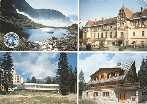 Vysoke Tatry Hohe Tatra Mala Studena dolina Tatranska Lomnica Hotel Slovan Chata Svist s restauraciou Bergsee Kat. Slowakische Republik