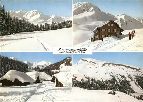 Hirschegg Kleinwalsertal Vorarlberg Schwarzwasserhuette mit Hochifen Allgaeuer Alpen Skiwanderung Schwarzwassertal Melkoede Kat. Mittelberg