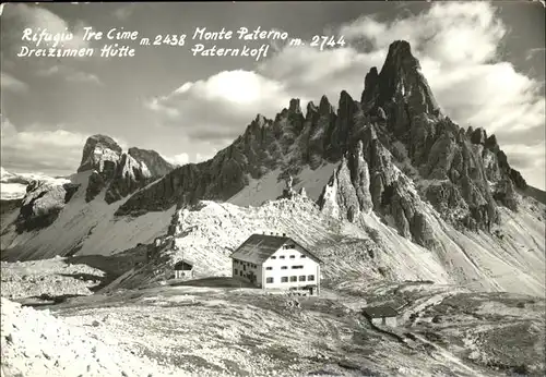 Sexten Sesto Suedtirol Dreizinnenhuette Paternkofl Dolomiten Kat. Bozen