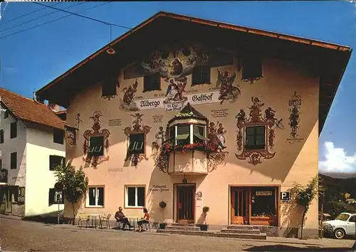 Kastelruth Suedtirol Gasthof zum Wolf Fassadenmalerei Kat. Salten Schlern