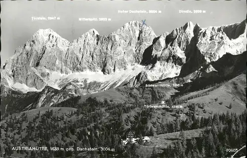 Austriahuette Mit Blick gegen Dachstein