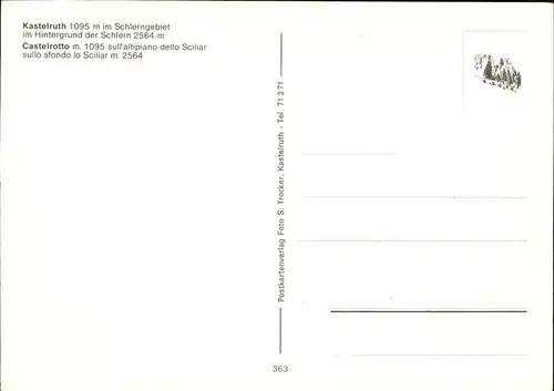 Kastelruth Suedtirol  Kat. Salten Schlern