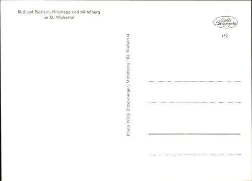 Kleinwalsertal Blick auf RiezlernHirschegg u.Mittelberg Kat. Oesterreich