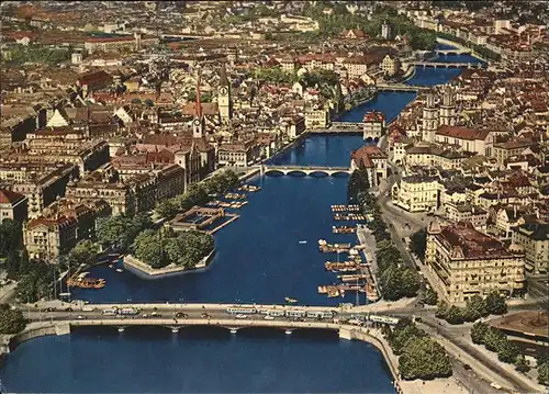 Zuerich Teilansicht mit Limmat Bruecken / Zuerich /Bz. Zuerich City