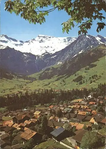 Adelboden BE Panorama mit Steghorn und Wildstrubel Kat. Adelboden