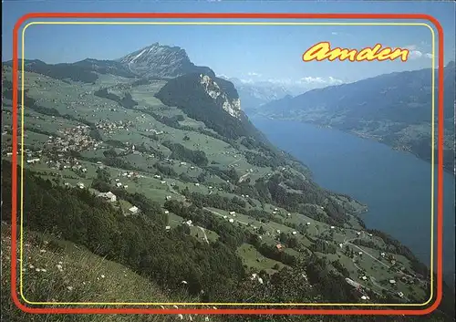 Amden SG Panorama mit Walensee und Leistkamm Kat. Amden