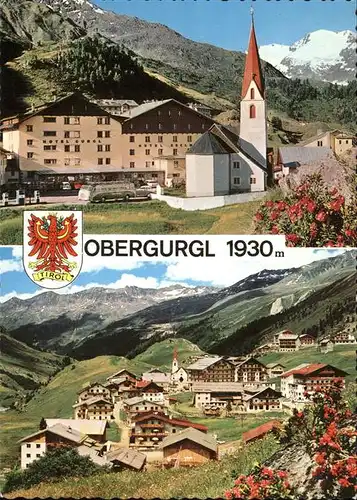 Obergurgl Soelden Tirol Sued und Nordansicht Kirche Hotel Gurgl Kat. Soelden