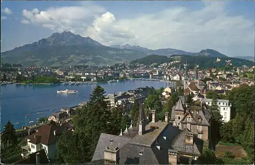 Luzern LU Fliegeraufnahme Panorama See Pilatus / Luzern /Bz. Luzern City