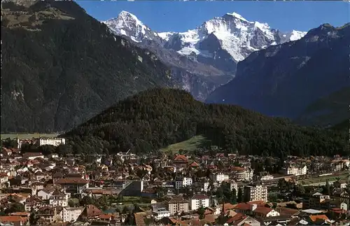 Interlaken BE Panorama mit Moench und Jungfrau Kat. Interlaken