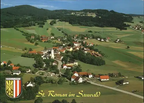 Oesterreich St. Roman im Sauwald Fliegeraufnahme Wappen Kat. Oesterreich