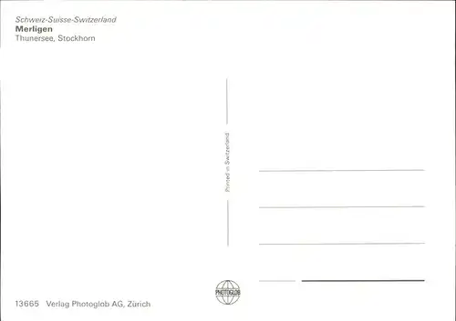 Merlingen Panorama Ort Thunersee Stockhorn Wappen Kat. Thun