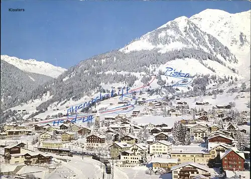 Klosters GR Panorama im Schnee Kat. Klosters