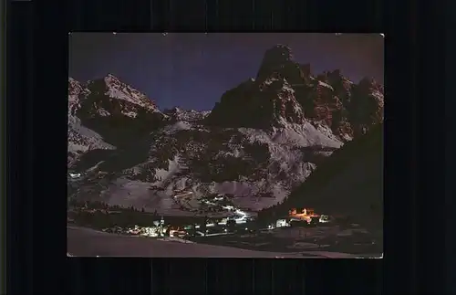 Corvara Pustertal Suedtirol Panorama bei Nacht Kat. Pustertal