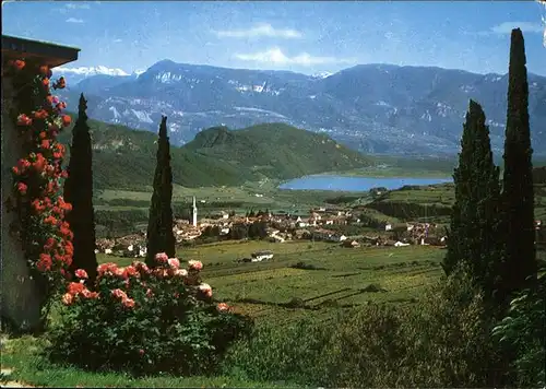 Kaltern Caldaro Panorama mit See Suedtiroler Weinstrasse Kat. Kaltern am See Suedtirol