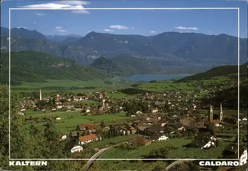 Kaltern Caldaro Panorama mit See Suedtiroler Weinstrasse Kat. Kaltern am See Suedtirol