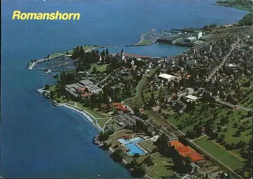 Romanshorn TG Fliegeraufnahme mit Hafen am Bodensee Kat. Romanshorn