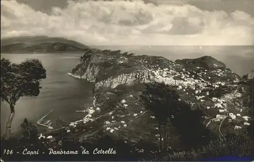Capri Panorama da Cetrella Golfo di Napoli Kat. Italien