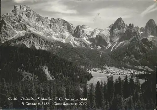 San Martino de Castrozza Il Cimone Cima Rosetta Dolomiti Kat. Italien