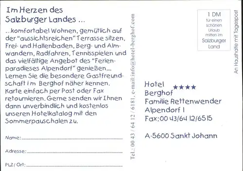 St Johann Pongau Salzburg Hotel Berghof Schwimmbad Kat. 