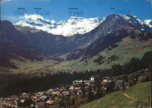 Adelboden BE Panorama mit Berner Alpen Kat. Adelboden