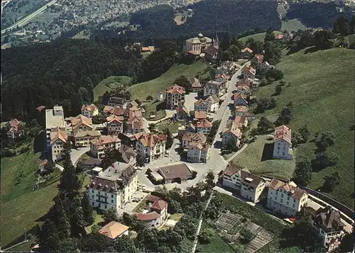 Walzenhausen AR Blick auf St. Margrethen Fliegeraufnahme Kat. Walzenhausen