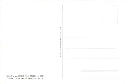 Tre Croci Passo e Albergo Gruppo delle Marmarole Kat. Italien