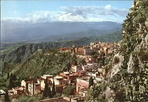 Taormina Sizilien Panorama von Monte Croce Kat. 