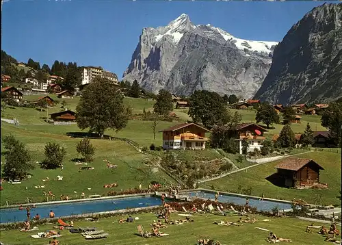 Grindelwald Gartenbad Hellbach Wetterhorn Freibad Kat. Grindelwald