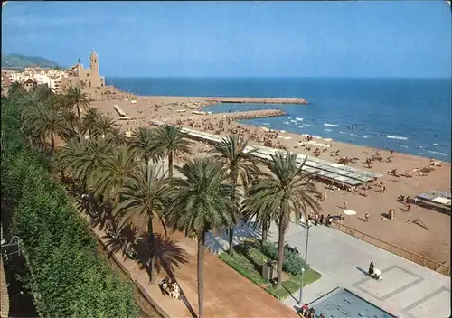 Sitges Strand Palmen Kat. Spanien