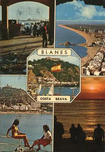 Blanes Fliegeraufnahme Strand Hafen Abendstimmung