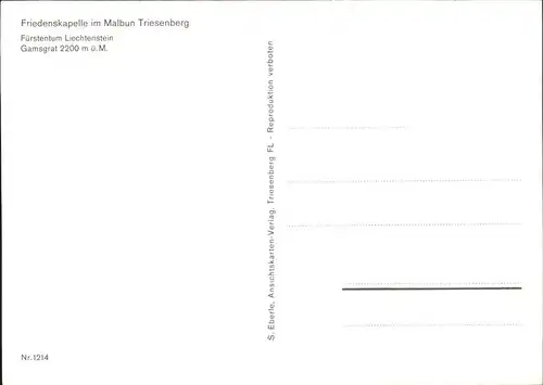 Triesenberg Friedenskapelle im Malbun Gamsgrat Kat. Liechtenstein