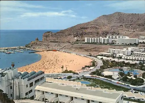 Puerto Rico Gran Canaria Vista parcial Puerto Playa Strand Hafen Kat. Gran Canaria