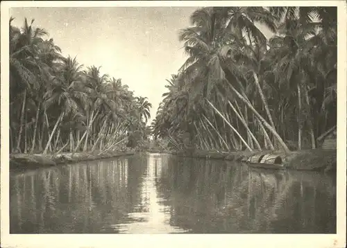 Indien Kokoswald Binnensee Malabarkueste Atlantis Kalender Kat. Indien