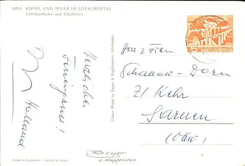 Loetschental Kippel Wiler Loetschenluecke Schinhorn Kat. Kippel