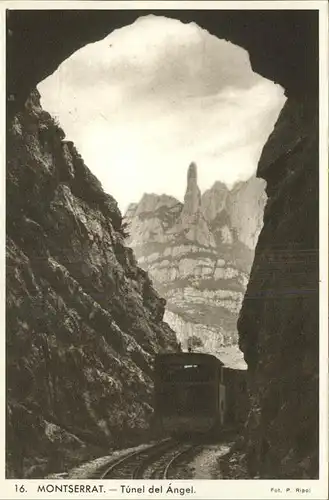 kk42354 Montserrat Kloster Tunel del Angel Bergbahn Kategorie. Spanien Alte Ansichtskarten