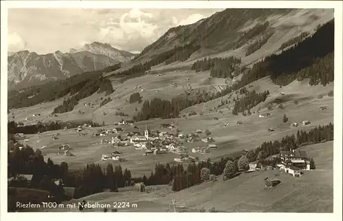 Riezlern Kleinwalsertal Vorarlberg Panorama mit Nebelhorn Kat. Mittelberg