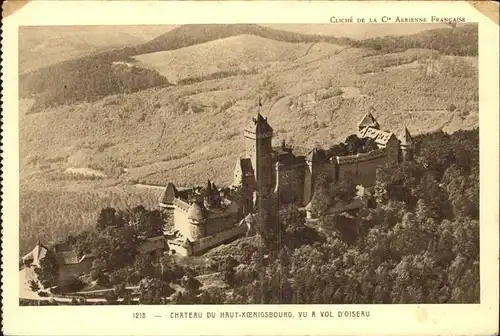 Haut Koenigsbourg Hohkoenigsburg Chateau vue a vol d oiseau Kat. Orschwiller