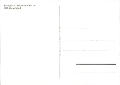 Leukerbad Evangelisch Reformierte Kirche Kat. Loeche les Bains