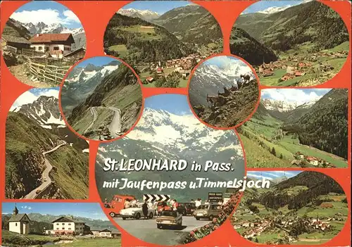 St Leonhard Passeier mit Jaufenpass u.Himmelsjoch Kat. St Leonhard in Passeier Suedtirol