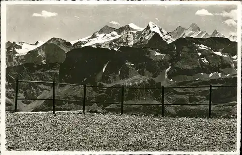 Brienz BE Brienzer Rothorn Blick auf Wetterhorngruppe Berner Alpen Kat. Brienz