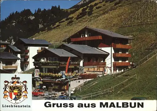 Malbun Hotel Restaurant Turna Sessellift Wappen Kat. Liechtenstein