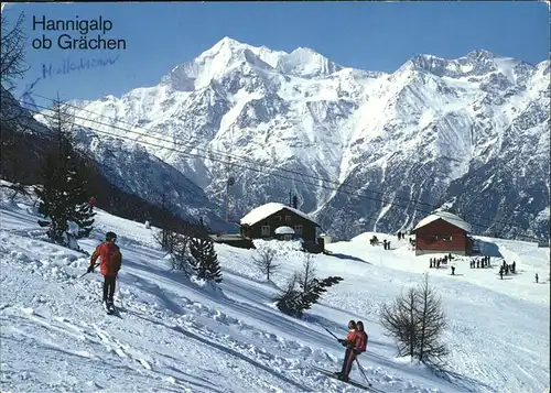 Graechen VS Hannigalp Wintersportplatz Skilift Matterhorn Weisshorn Barrhoerner Kat. Graechen