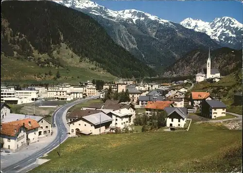 Zernez GR Ortsansicht mit Kirche Alpenpanorama Unterengadin Schweizer Nationalpark Kat. Zernez