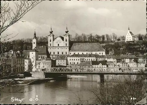 Steyr Enns Oberoesterreich Michaelerkirche Bruecke Kat. Steyr