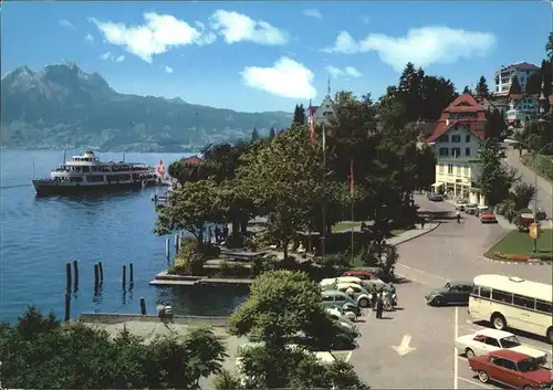 Weggis LU Uferstrasse Anlegeplatz Faehrschiff Vierwaldstaettersee Pilatus Kat. Weggis