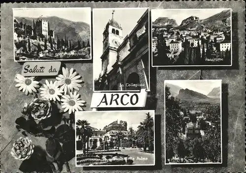 Arco Trentino Castello con Passeggiata Collegiata Panorama Viale delle Palme Motivo Kat. Italien